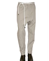 Tom Rebl | Natural Crinckled Cotton Gabardine Trousers for Men | Lyst