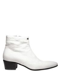 Tom Rebl | White 50mm Printed Python Calfskin Boots for Men | Lyst