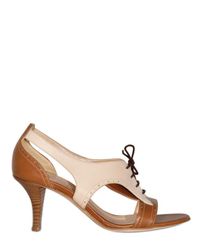 O Jour | White 70mm Calf Bicolor Lace-up Sandals | Lyst
