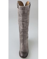 tall gray riding boots