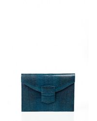 Oscar de la Renta | Blue Lizard Grafton Clutch | Lyst