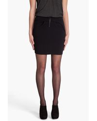 T By Alexander Wang | Black Ponte Exposed Zip Skirt | Lyst