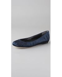 Vera Wang Lavender | Blue Leona - Navy Satin Ballet Flat | Lyst