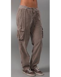 James Perse | Gray Drawstring Cargo Pants | Lyst