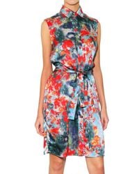 Erdem | Multicolor Blossom Print Satin Dress | Lyst