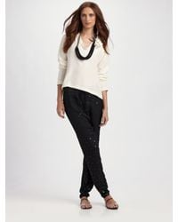 Behnaz Sarafpour | Black Sequined Drawsting Pants | Lyst