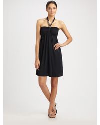 Carmen Marc Valvo | Black Embellished Bandeau Coverup | Lyst