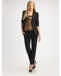 Dolce & Gabbana | Black Stretch Wool Ankle Pants | Lyst