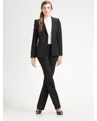 Lavia18 | Black Stretch Wool Straight-leg Trousers | Lyst