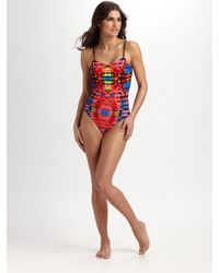 Mara Hoffman | Red Lattice One-piece Swimsuit | Lyst