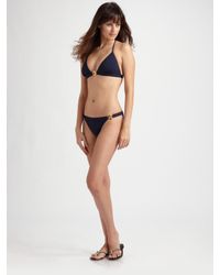 MILLY | Blue Toggle Bikini Top | Lyst