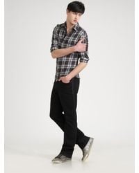 Royal Underground | Blue Crinkled Plaid Shirt for Men | Lyst