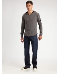 Royal Underground | Gray Zip Henley Shirt for Men | Lyst