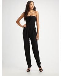 Sonia by Sonia Rykiel | Black Corset-style Silk-crepe Jumpsuit | Lyst