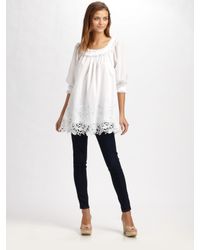 Catherine Malandrino | White Embroidered Tunic Top | Lyst