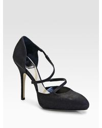 Dior | Black Double Tour Snake-embossed Leather Pumps | Lyst