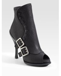 Dior | Black Spy Peep-toe Ankle Boots | Lyst