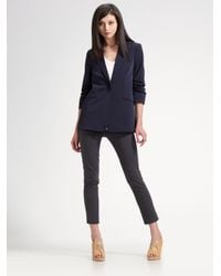 Elizabeth and James | Blue Ruched Boyfriend Blazer | Lyst