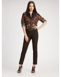 Etro | Multicolor Paisley and Leopard Silk Blouse | Lyst