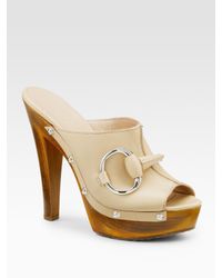 Gucci | Natural Icon Bit Platform Clogs | Lyst