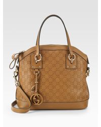 Gucci | Brown Charm Medium Top Handle Bag | Lyst