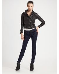 Improvd | Black Cropped Leather Jacket | Lyst