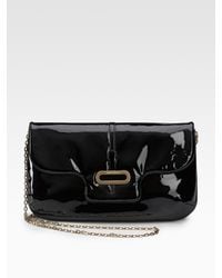 Jimmy Choo | Black Teri Patent Leather Clutch | Lyst