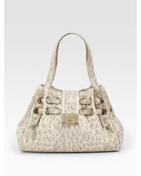 Jimmy Choo | White Riki Lasercut Leopard Shoulder Bag | Lyst