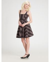 Marc By Marc Jacobs | Gray Jailbird Stripe Dress | Lyst