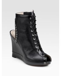 Marc By Marc Jacobs | Green Peep-toe Lace-up Ankle Boots | Lyst
