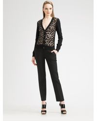 Michael Kors | Black Sequined Leopard Cardigan | Lyst
