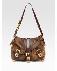 Michael Kors | Brown Darrington Distressed Leather Hobo | Lyst