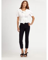 Nina Ricci | White Cotton Peplum Blouse | Lyst
