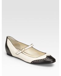 Ralph Lauren Collection | Natural Umari Mary Jane Ballet Flats | Lyst