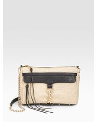 Rebecca Minkoff | Natural Ostrich-embossed Leather Clutch | Lyst