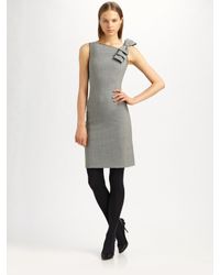 RED Valentino | Black Mini Houndstooth Bow Dress | Lyst