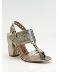 Sigerson Morrison | Metallic Leather Sandals | Lyst