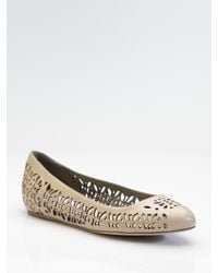 Stella McCartney | Natural Faux Leather Cutout Ballet Flats | Lyst