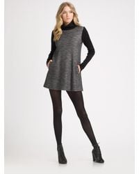 Theory | Gray Jacquard Turtleneck Dress | Lyst