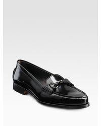Tod's | Black Citta Doppia Patent Leather Loafers | Lyst