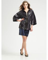 Tory Burch | Gray Metallic Nylon Trench Coat | Lyst