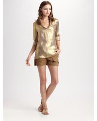 Tory Burch | Metallic Tunic Top | Lyst