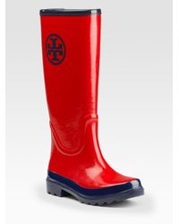 Tory Burch | Red Logo Rainboots | Lyst