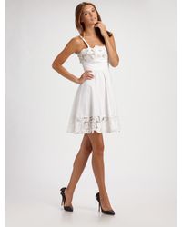 Valentino | White Macrame Border Poplin Dress | Lyst