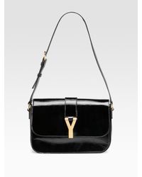 Saint Laurent | Black Chyc Large Patent Flap Shoulder Bag | Lyst