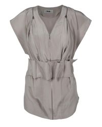 Acne Studios | Gray Titania Crepe Belted Top | Lyst