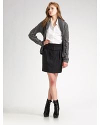 Burberry Brit | Gray Wool Flannel Skirt | Lyst