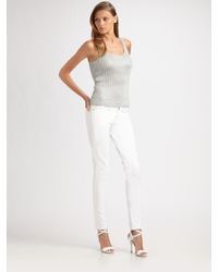 Ralph Lauren Black Label | Metallic Rib Knit Tank | Lyst
