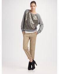 Vince | Gray Sequined Sweatshirt | Lyst