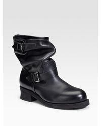 Junya Watanabe | Black Flat Biker Boots | Lyst